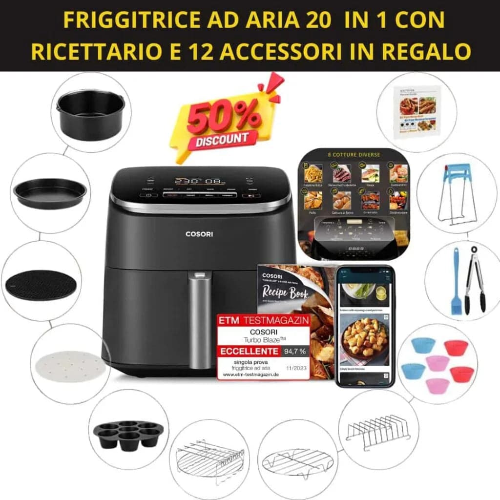 Friggitrice ad Aria 20 in 1 - Energia A++