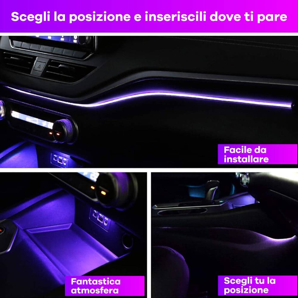 Car Led, Striscia Led Per Interni Della Tua Auto Con Controllo App thumbnail 5
