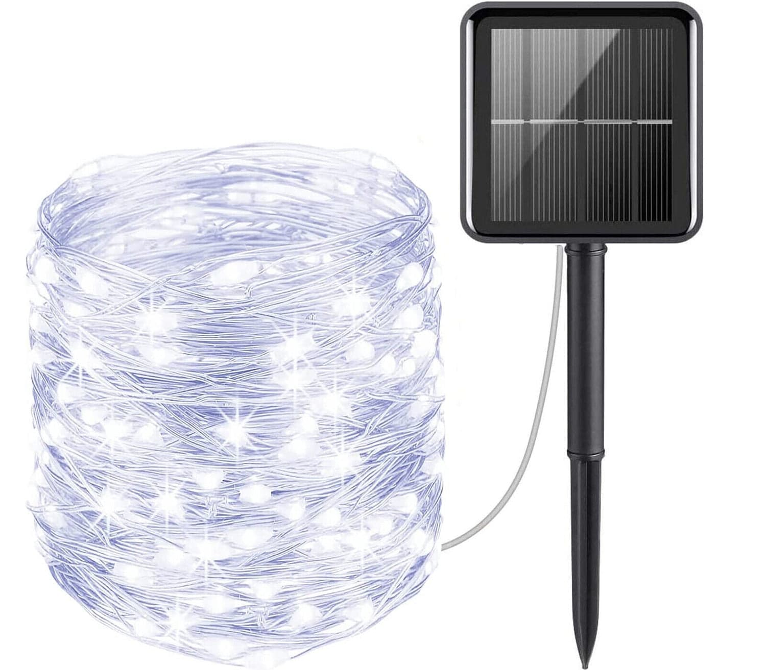 Luci Led Natalizie 100Led Con Pannello Solare 10W