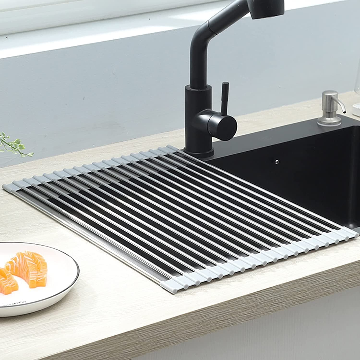 Scolapiatti Pieghevole Multi Funzione Per Lavabo