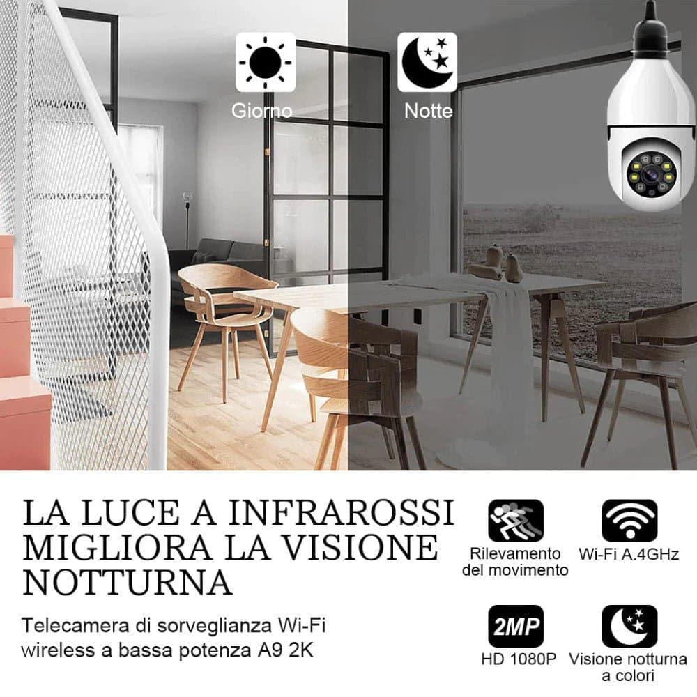 Telecamera Lampadina di Sicurezza alternate view