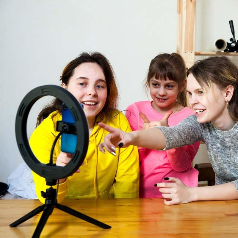 Luce ad Anello, Lampada Anulare LED, Luce Circolare per Selfie Fotografia Video Ring Light Anello Luminoso per Smartphone, Tiktok, Live Stream, Vine, Vlog