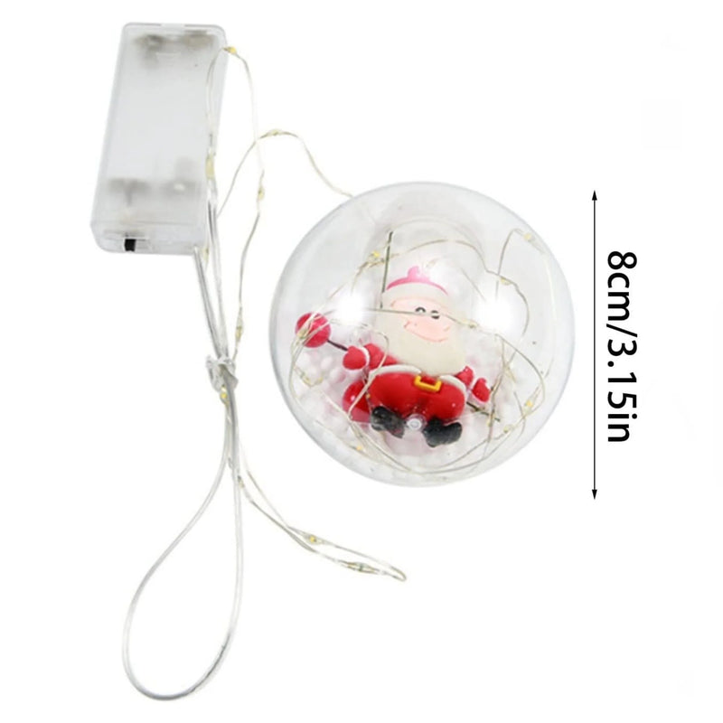 Lampada Decorativa A Led Con Pupazzo Di Neve, Albero Di Natale E Sfere Luminose