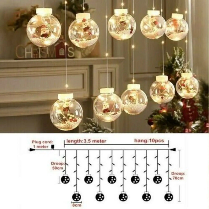 Lampada Decorativa A Led Con Pupazzo Di Neve, Albero Di Natale E Sfere Luminose