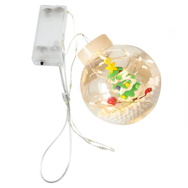 Lampada Decorativa A Led Con Pupazzo Di Neve, Albero Di Natale E Sfere Luminose