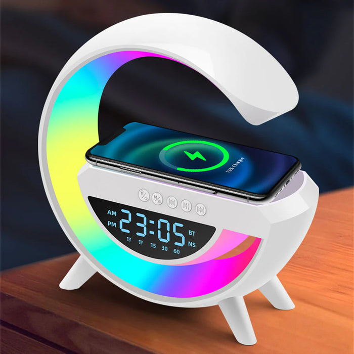 Lampada Da Tavolo E Caricabatterie Wireless Altoparlante Bluetooth Multifunzionale [ ORIGINALE ]