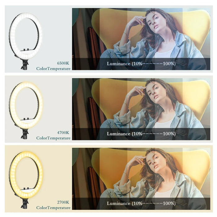 Luce ad Anello, Lampada Anulare LED, Luce Circolare per Selfie Fotografia Video Ring Light Anello Luminoso per Smartphone, Tiktok, Live Stream, Vine, Vlog