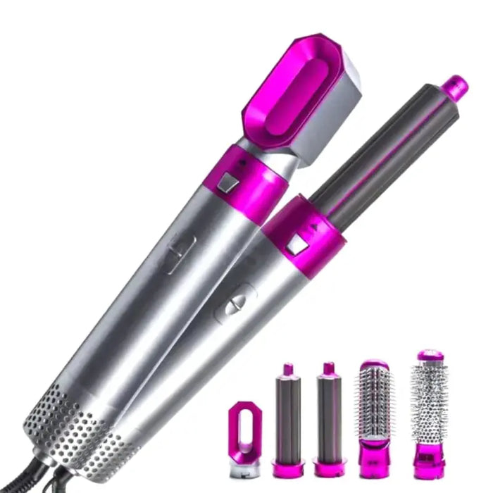 Spazzola Asciugacapelli 5 in 1 Accessori Intercambiabili Ceramica e Ioni New