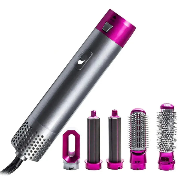 Spazzola Asciugacapelli 5 in 1 Accessori Intercambiabili Ceramica e Ioni New