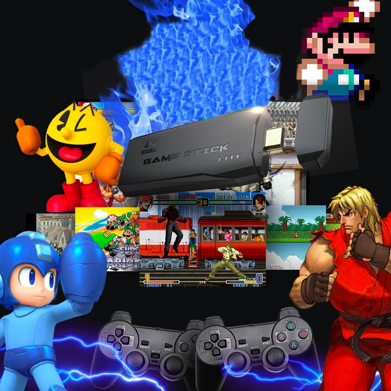 Game Stick Console Retro 10000 Giochi Usb Con 2 Controller
