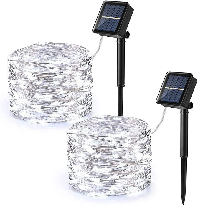 Luci Led Natalizie 100Led Con Pannello Solare 10W