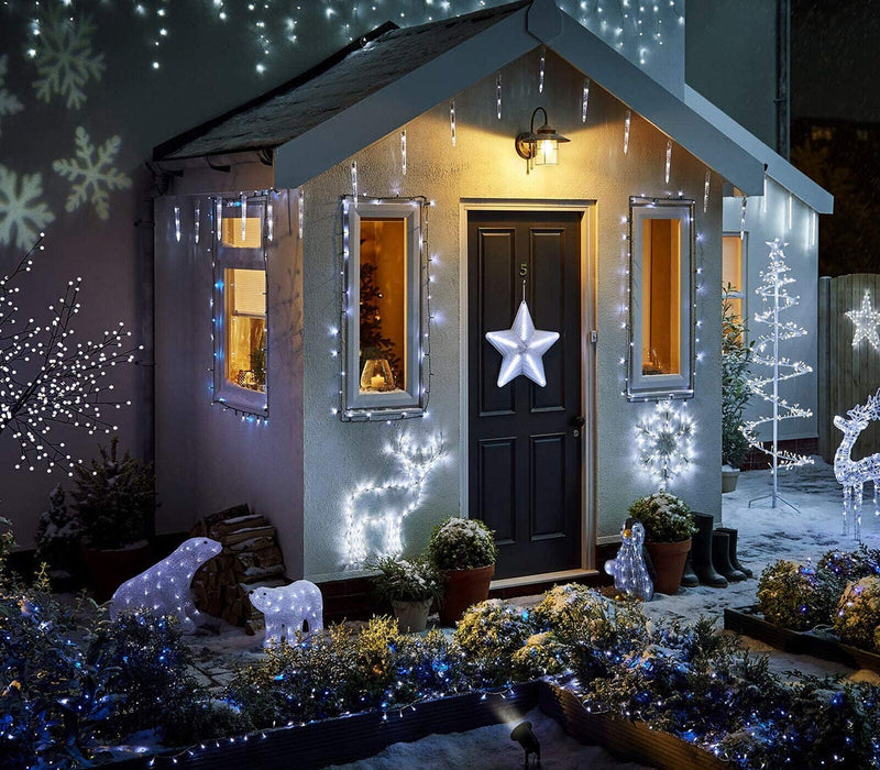 Luci Led Natalizie 100Led Con Pannello Solare 10W