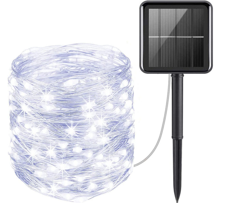 Luci Led Natalizie 100Led Con Pannello Solare 10W