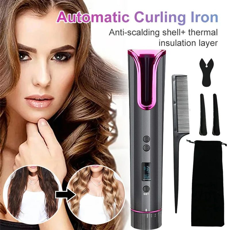 Arricciacapelli Automatico Cordless da Donna Ricaricabile