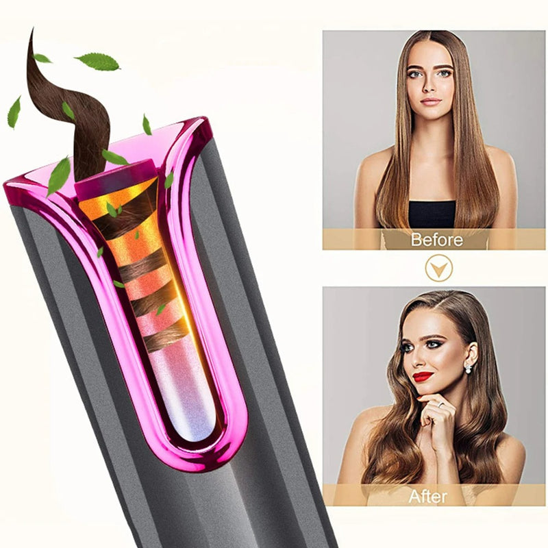 Arricciacapelli Automatico Cordless da Donna Ricaricabile