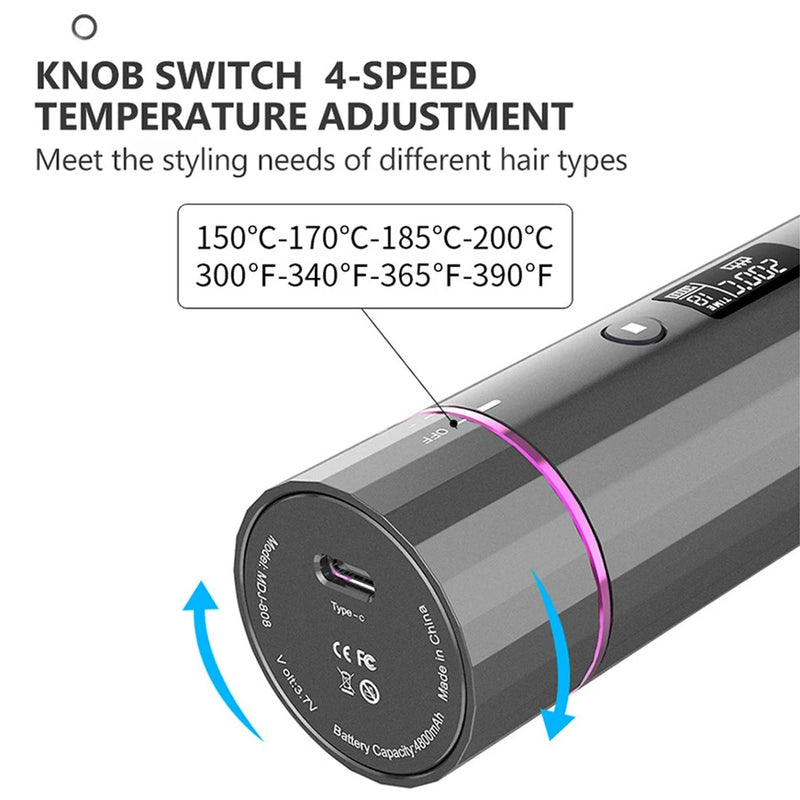 Arricciacapelli Automatico Cordless da Donna Ricaricabile