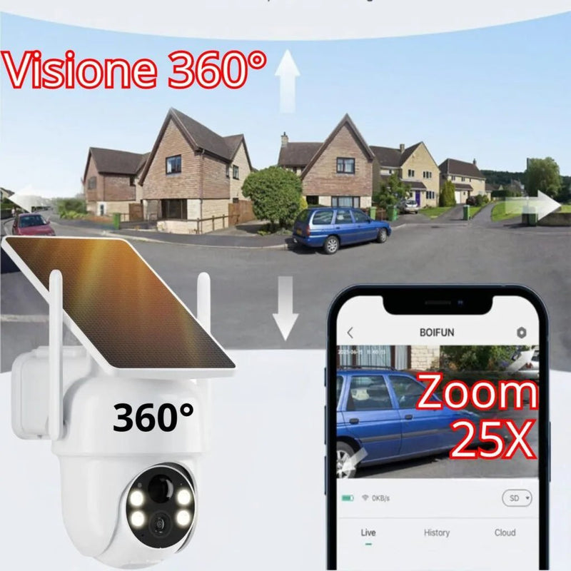 SunCam Telecamera Sicurezza con Solare - Doppio Camera 4G LTE